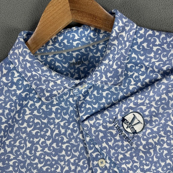 johnnie-O Other - Johnnie O Polo Shirt Mens XL Blue Geometric Naples Vineyards Performance Golf